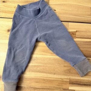 Bumby Wool Interlock Pants – Dark Denim with Charcoal Cuffs (~1 - 2T)